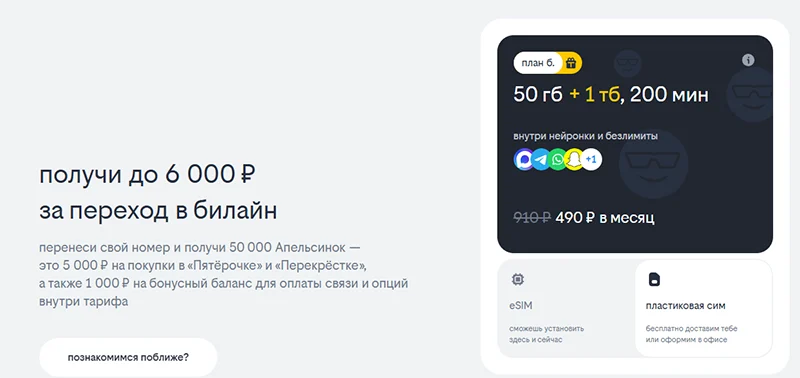 При переходе по рекламной ссылке у абонента также нет доступа к подробному описанию тарифа — после нажатия кнопки «i» открывается чуть более подробное, но не исчерпывающее описание тарифа