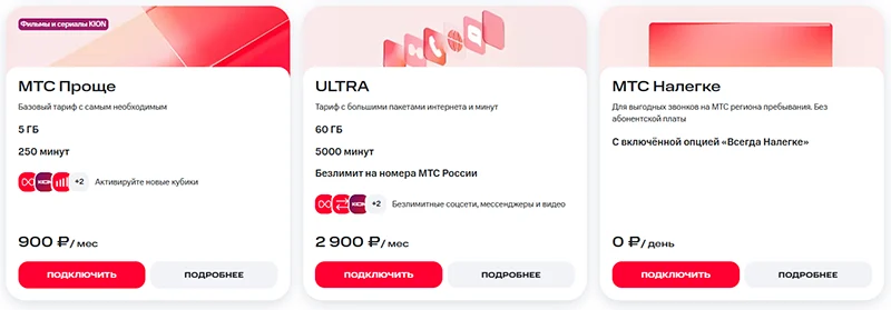 Тарифы МТС для смартфонов в Москве